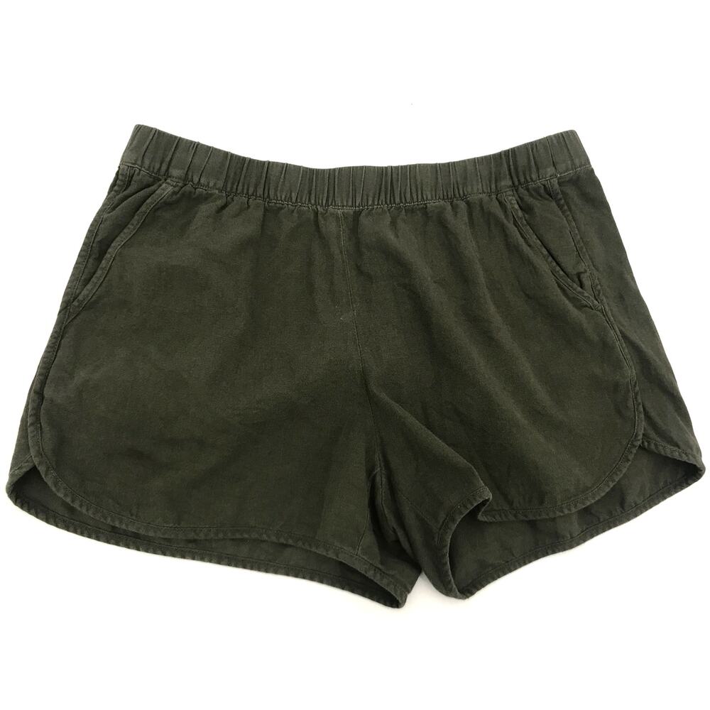 Madewell Army Green Elastic Waist Shorts Size M Pull On